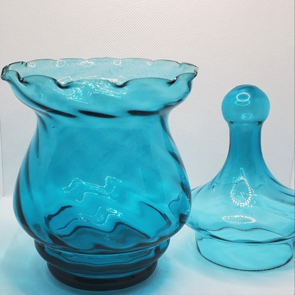 Vintage Epothecary Jar Empoli Style Turquoise - Picture 11 of 16